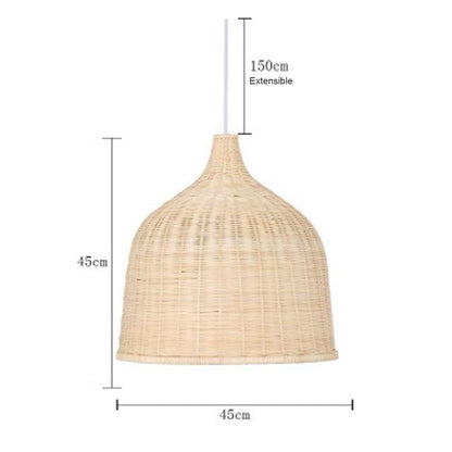 Hand Woven Rattan Pendant Light Japan Style Hanging Lamp E27 For Restaurant Bedroom Rustic Art Industrial Lamps Creative LED