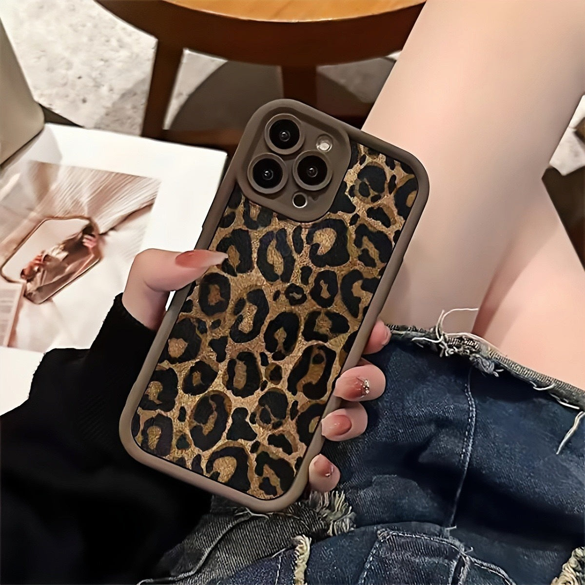 Trendy brand leopard print is suitable for iphone17 mobile phone case Apple 15pro Europe and America 16promax fashion 14 niche