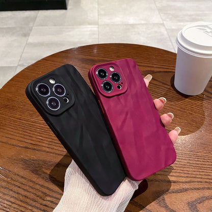 For iPhone 17 16 15 14 13 12 11 Pro Max Plus Mini XS Max X XR Ice Cream Frosted Wrinkled Soft Phone Case Protective Soft Back Cover