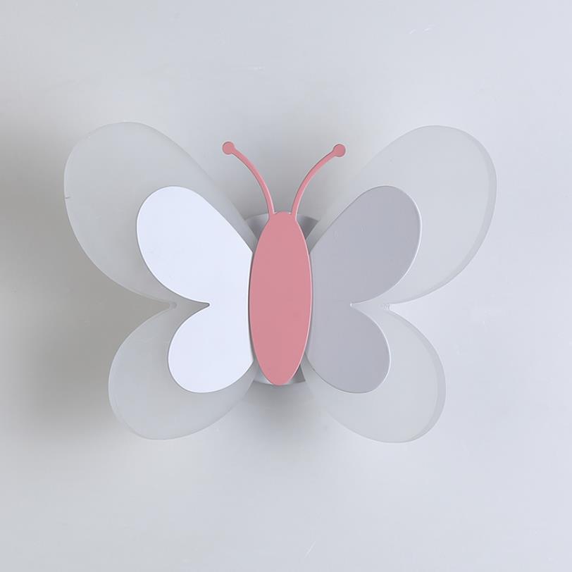 Butterfly Girl Room Lamp Creative Cartoon Children Energy-saving Boy Lamp Wall Lamp