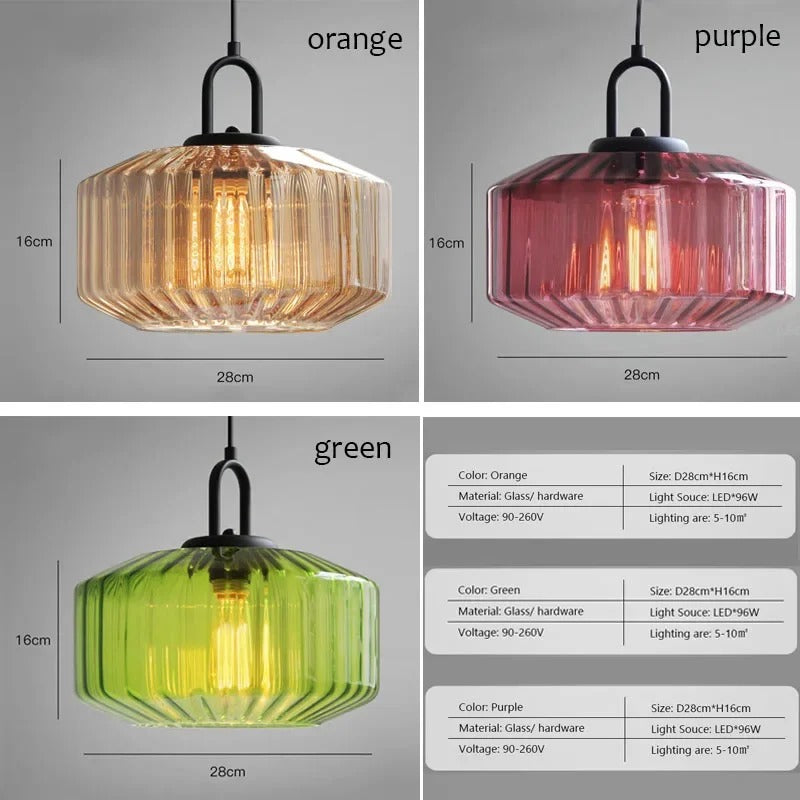 Retro Glass Pendant Light LED E27 Vintage Chandelier For Village Loft Bedroom Restaurant Indoor Hanging Lamp