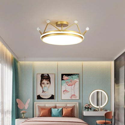 Golden Crown Chandelier Simple Modern Room Lamp