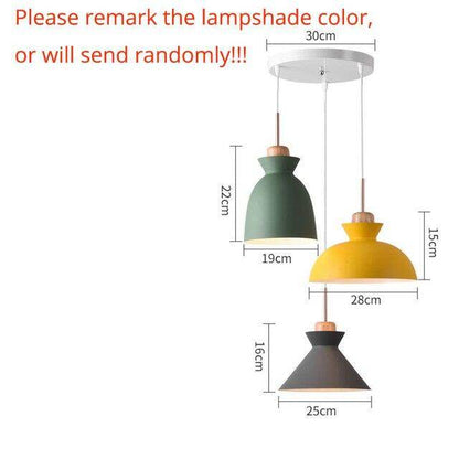 Nordic simple modern bedroom personality bar creative wrought iron color dining restaurant chandelier solid wood lamp