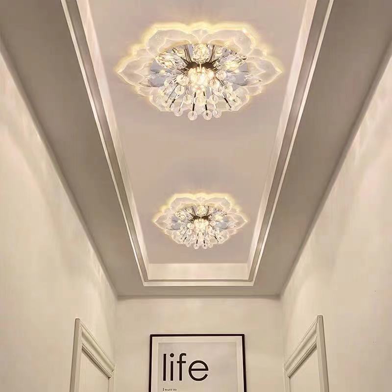 Spotlight led ceiling lamp embedded crystal downlight corridor lamp modern minimalist creative porch lamps
