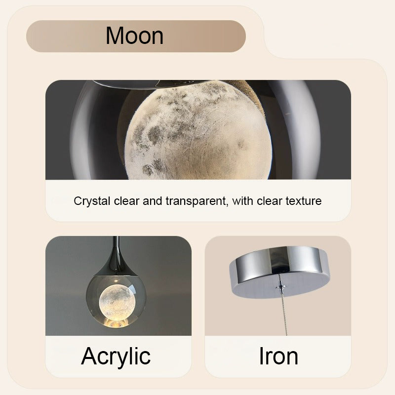 Modern Pendant Light Creative Moon Restaurant Ceiling Lamp Indoor Decoration Lighting Fixtures Living