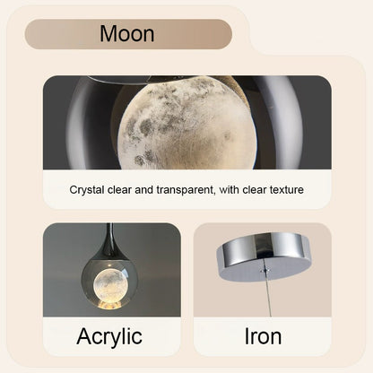 Modern Pendant Light Creative Moon Restaurant Ceiling Lamp Indoor Decoration Lighting Fixtures Living