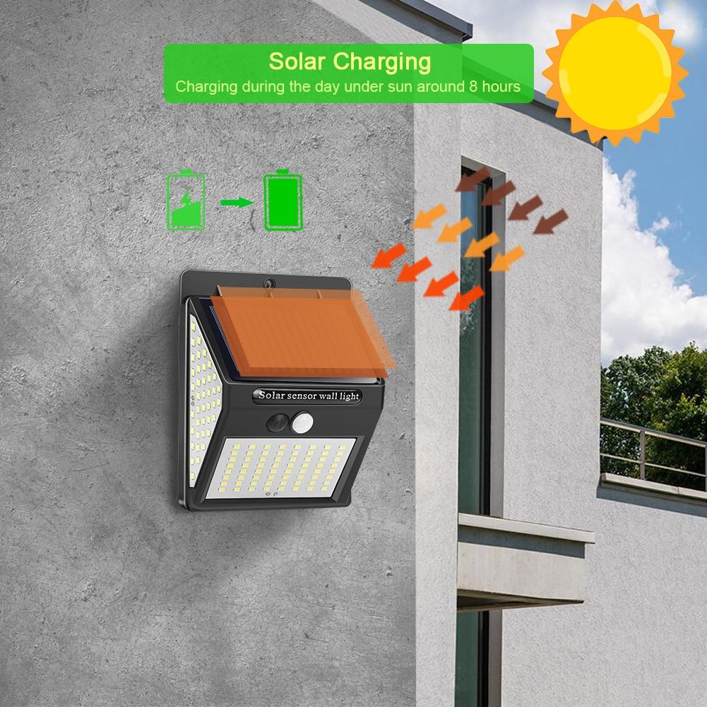 144 LED Solar Light Outdoor Solar Lamp PIR Motion Sensor Waterproof Solar Focus Sunlight For Garden Decoration Street Lantern