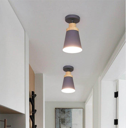 Nordic Wood Pendant Lamp Aisle Corridor Lamp Showroom Restaurant Macarons Lamps Loft/bar Home Decoration White Grey Green