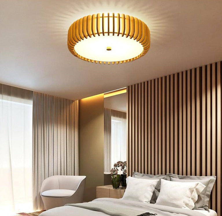 Nordic Simple Bedroom Warm Romantic Study Restaurant Solid Wood Ceiling Lamp