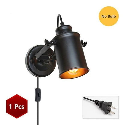 Vintage Wall Lamp Industrial light wall sconc,Plug with push button switch,Retro light wall,bedroom living room aisle lighting
