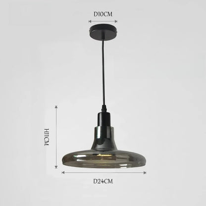 LED Chandelier Modern Minimalist Smoke Gray Glass Restaurant Bar Bedroom Bedside Single Head Pendant Lamp Indoor Lighting