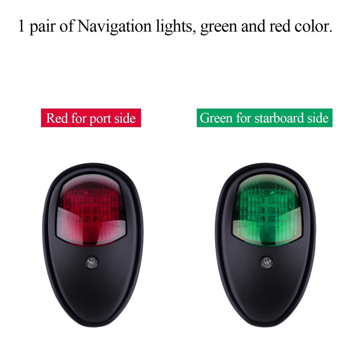 2pcs Waterproof Boat Navigation Light Green and Red Marine LED Starboard and Port Side Light for Boat Yacht Skeeter DC