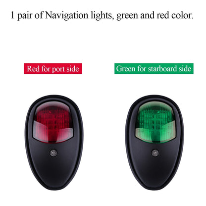 2pcs Waterproof Boat Navigation Light Green and Red Marine LED Starboard and Port Side Light for Boat Yacht Skeeter DC