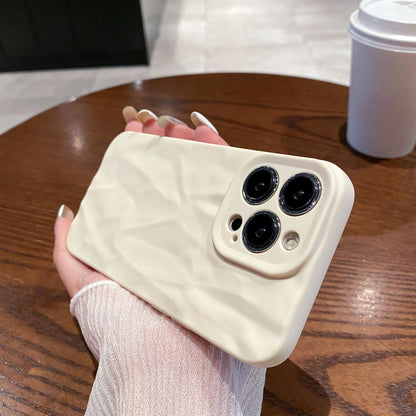 For iPhone 17 16 15 14 13 12 11 Pro Max Plus Mini XS Max X XR Ice Cream Frosted Wrinkled Soft Phone Case Protective Soft Back Cover