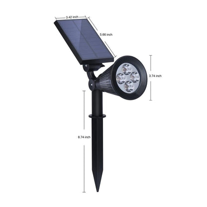 Solar Powered 4/7 LED Lamp Adjustable Solar Spotlight In-Ground IP65 Waterproof Landscape Wall Light Outdoor Lighting