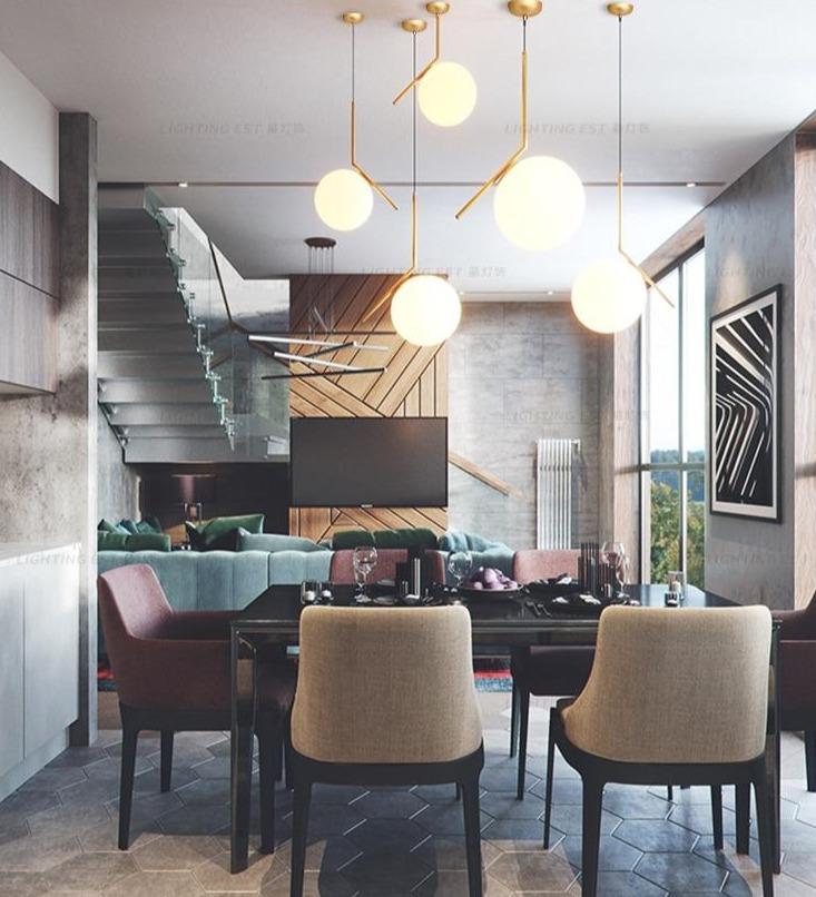 DX Modern Living room/Bedroom/Minimalist/Restaurant Pendant Light Nordic Clothing Decoration Glass Ball Pendant Lamp