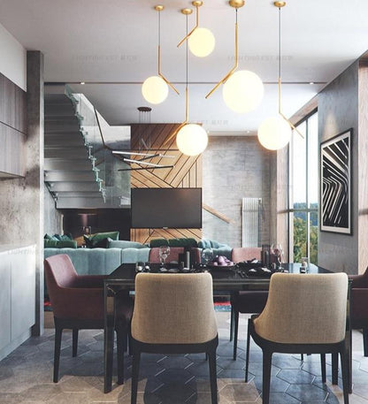 DX Modern Living room/Bedroom/Minimalist/Restaurant Pendant Light Nordic Clothing Decoration Glass Ball Pendant Lamp