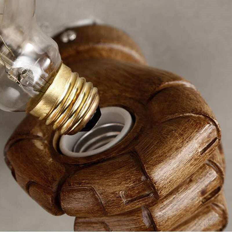 Vintage Resin Fist Left Hand Right Hand Wall Lamp