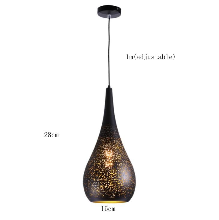 Vintage Pendant Light Nordic Porous Loft Iron Etching Lampshade