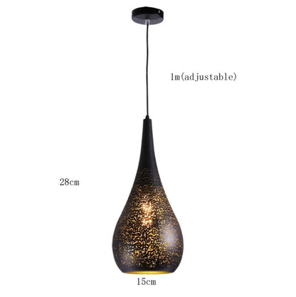 Vintage Pendant Light Nordic Porous Loft Iron Etching Lampshade