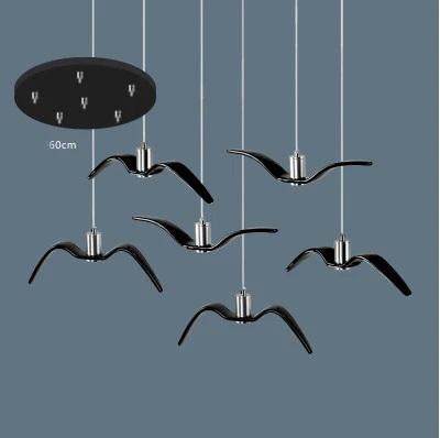 Nordic Chandelier Restaurant Three Creative Lights Modern Minimalist LED Bar Table Dining Room Personality Art Seagull Chandelier