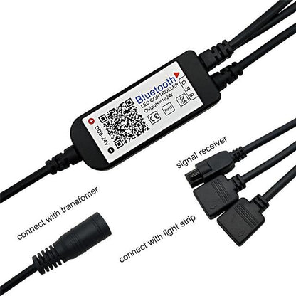 20M (4x5M) App Intelligent Control Bluetooth Music Sync Flexible Led Strip Lights 2835 RGB SMD 1080 LEDs IR 24 Key Bluetooth Controller with 12V Adapter Kit