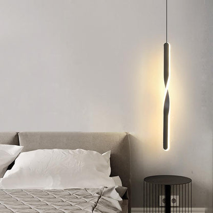 Nordic Bedside Chandelier Modern Simple Living Room Background Wall Bar Long Line Chandelier Bedroom Single Head Tooling Small Chandelier