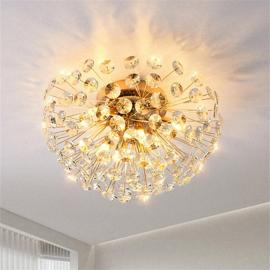 Dandelion Crystal Ceiling Light  New Style Living Room, Bedroom, Study Decoration Light Creative Sun Flower LED Light