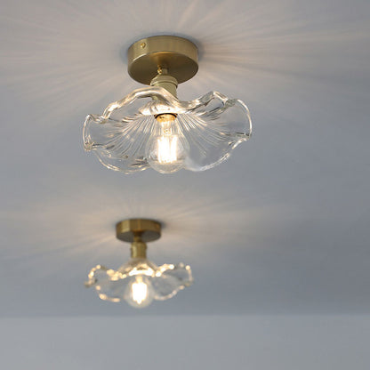 A Single-head Green Lotus and Leaf Pendant Lamp in The Bedroom Dining Room Bar Counter and Entrance Hall