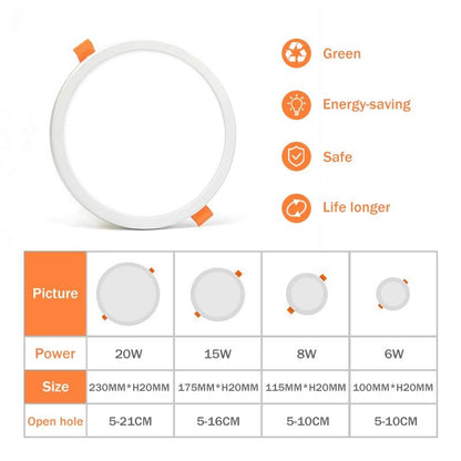 LED Panel Light Round Ultra Thin LED Downlight 6W 8W 15W 20W LED Ceiling Recessed Light For Indoor Bathroom Illuminate