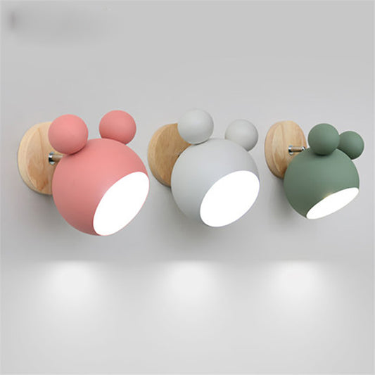 Nordic Mickey Wall Lamp Bedroom Parlor Wall Light Study Applique Murale Luminaire Children's Room Wandlamp