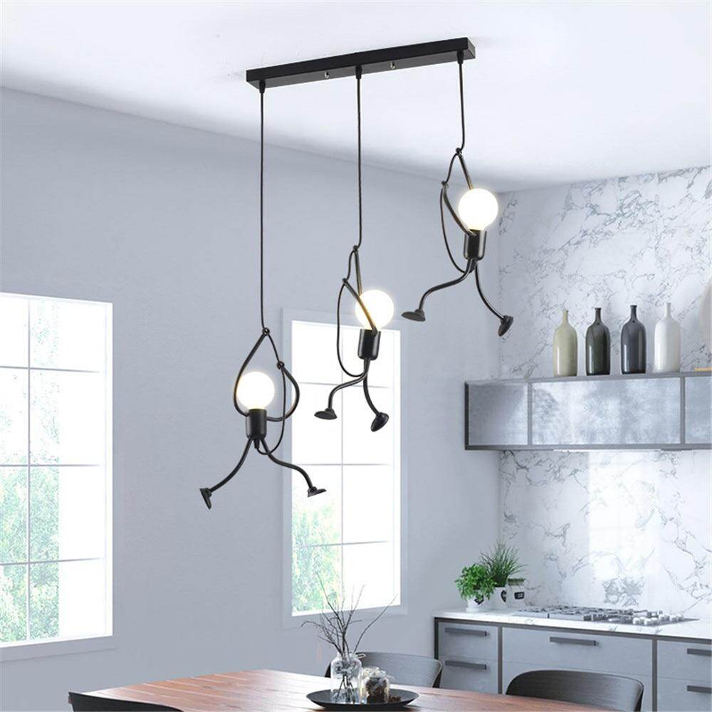 Loft Pendant Lights Climbing Man Art Hanging Lamp Metal Cord Hanger Home Decor Light Creative For Room Lighting Lamps Nordic