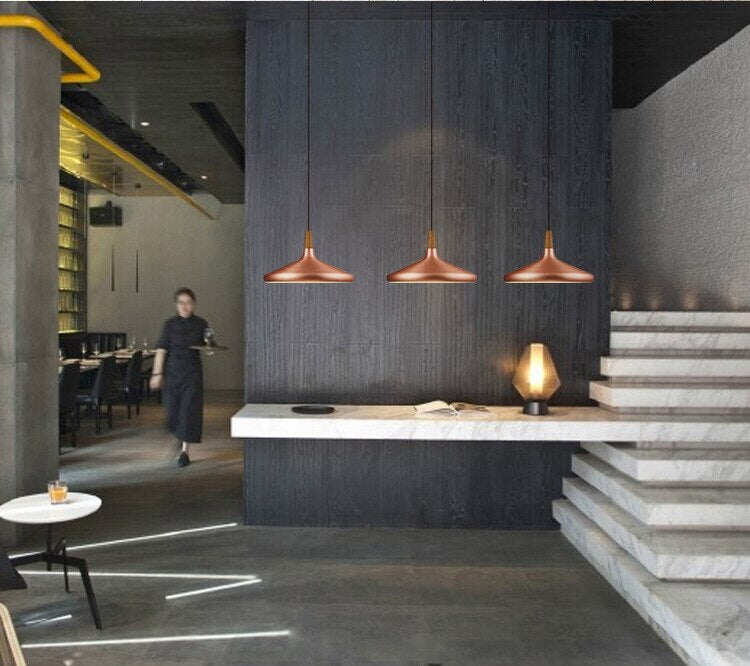 Brushed Gold/Silver Modern Pendant Lights Industrial  Kitchen Pendant Lamp Shade Light For Dining Room Kitchen Decoration