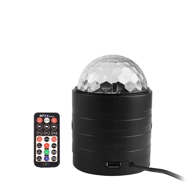 Bluetooth Sound Activated Strobe Light Crystal Magic Ball Party Lights Rotating Disco XMAS LED Stage Lights Home Projector Lamp