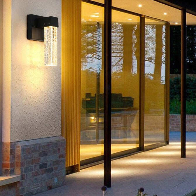 LED Aluminum Outdoor Wall Lighting Crystal IP65 Waterproof Street Wall Lamp for Balcony Garden 96V 220V Sconce Luminaire