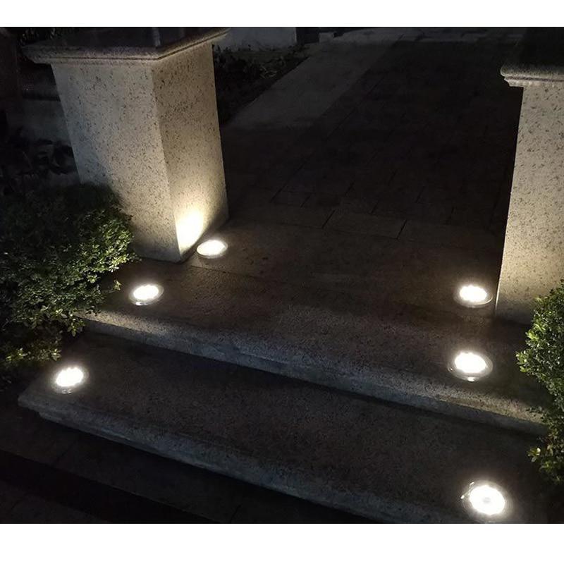 LED Solar Lawn Lamp Solar Power Buried Light Under Ground Lamp Outdoor Path Way Garden Decking Light White Warm White