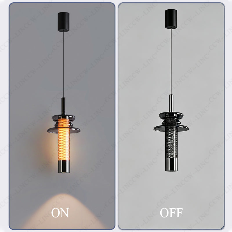 Indoor Industrial Pendant Light LED Warm Lights Glass Hanging Lamp Ironwork Vintage Art Bedside Kitchen Living Room Pendant Lamp