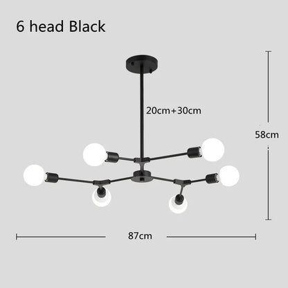 Modern Sputnik Ceiling Chandelier Satellite Hanging Lamp Lustre Light Fixture 3 6 9 Iron Spider Home Living Dining Room Decor