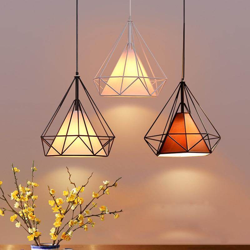 Modern Iron Painted Industrial Chandeliers E27 Diamond Chandelier LED Lighting For Living Room Kitchen Bedroom Bar Hotel