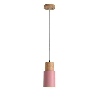 High Quality Durable Modern Wood Pendant Light Minimalist Macaron Nordic Wood Luminaire Aluminum Island Bar Hotel Home Decor