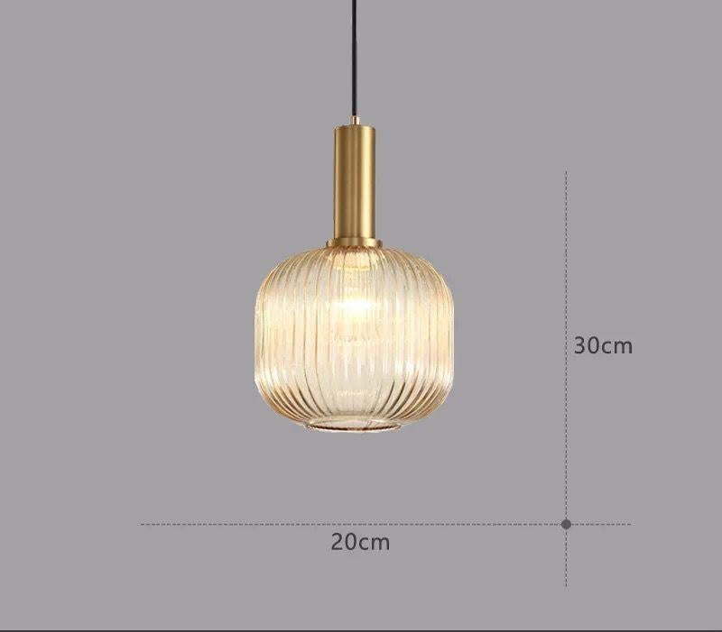 Nordic Creative Bar Restaurant Chandelier Simple Striped Lantern Chandelier Single Online Celebrity Glass Chandelier
