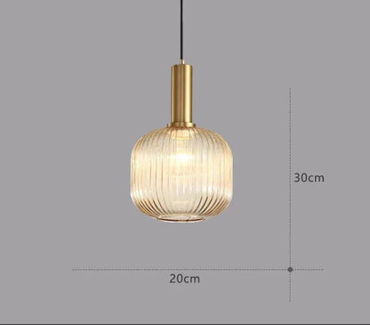 Nordic Creative Bar Restaurant Chandelier Simple Striped Lantern Chandelier Single Online Celebrity Glass Chandelier
