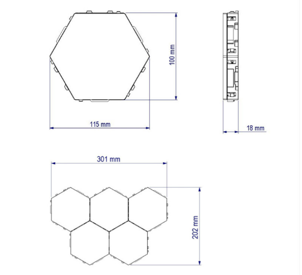 1-65 Pieces DIY Wall Lamp Touch Switch Quantum Lamp LED Hexagonal Lamps Modular Creative Decoration Wall Lampara