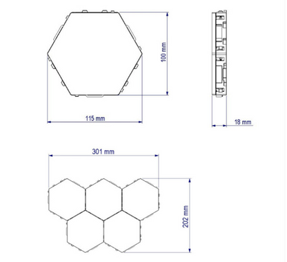 1-65 Pieces DIY Wall Lamp Touch Switch Quantum Lamp LED Hexagonal Lamps Modular Creative Decoration Wall Lampara