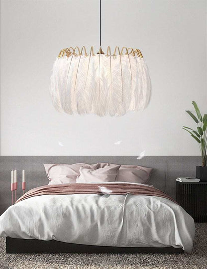 Feather Lamp Modern Nordic  Fairy Feather Chandelier Lamp Loft Pendant Lamp Lights Living Suspension Lighting Fixtures