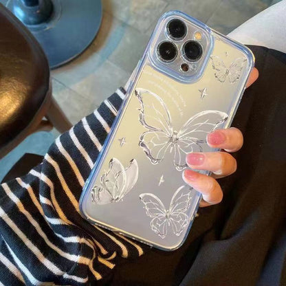 Transparent Butterfly Shockproof Phone Case For iPhone 13 Case iPhone 11 12 14 15 16 17 Pro Max XS XR 7 8 Plus Soft Clear Cover