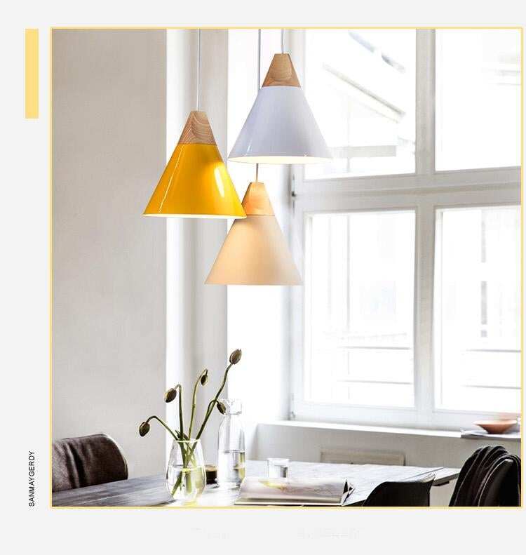 Pendant Lights Modern Wood Pendant Lamp Nordic light For Cafe Restaurant Bedroom Hanglamp Kitchen Colorful Suspension Luminaire