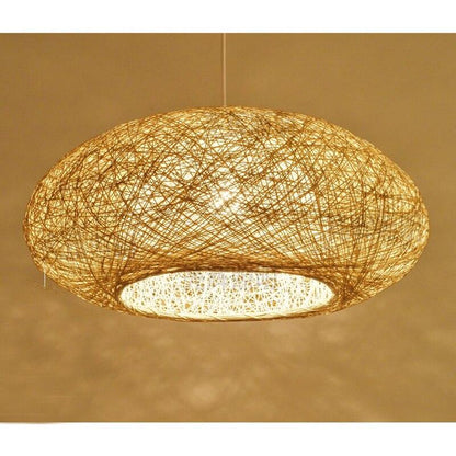 Modern Pendant Lamps Rattan Pendant Light Weaving Round Nordic Hanging Lamp Fixture Luminaire Art Lighting