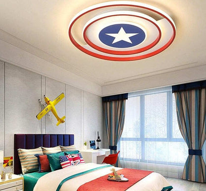 New Modern Red/Blue Stars Led Ceiling Lights Lamp For Child Bedroom Study Room Babyroom Remote Control Cartoon Designer Lamparas