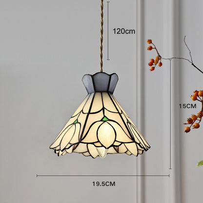 Color Tiffany Glass Pendant Light Industrial Loft Hanging Lamp Ceiling Chandelier Lighting Living Room Dining Kitchen Restaurant
